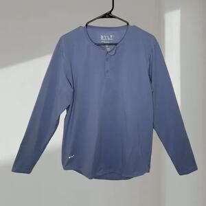 BYLT Basics Men’s Long Sleeve Henley - Slate Blue